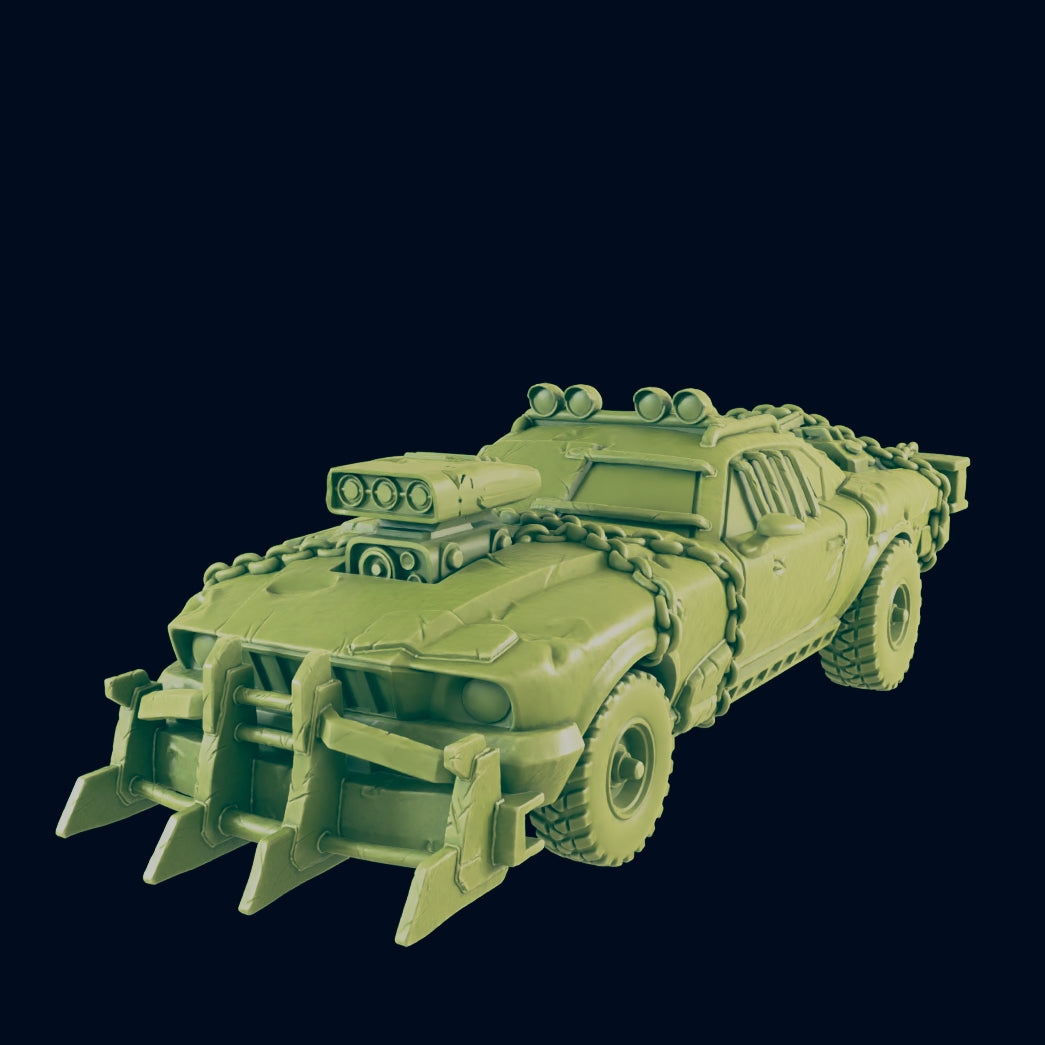 Wasteland Battle Car - Beyond the Badlands - EC3D - Wasteland Terrain Wargaming D&D DnD 15mm 20mm 25mm 28mm 32mm 40mm 54mm 75mm