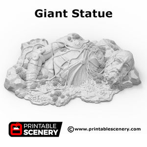 Ruined Giant Statue - Shadowfey Wilds 15mm 20mm 28mm 32mm 37mm Wargaming Terrain D&D DnD