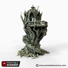 Load image into Gallery viewer, Gloomwood Treehouse - Dwarves, Elves and Demons 28mm Wargaming Terrain D&amp;D