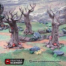 Load image into Gallery viewer, Gloomwood Trees - Dwarves, Elves and Demons 28mm 32mm Wargaming Terrain D&amp;D