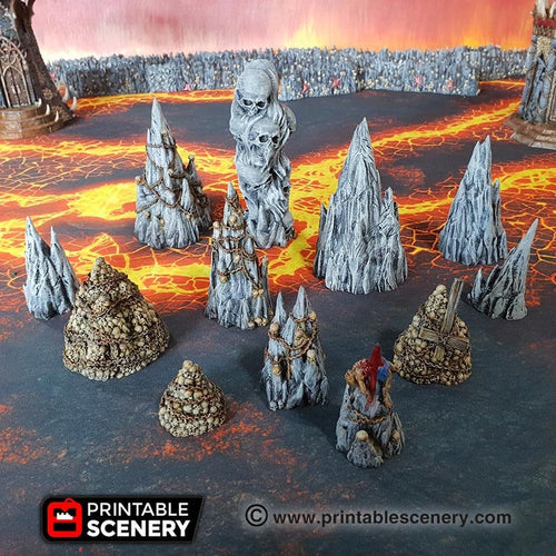 Tormented Scatter - Dwarves, Elves and Demons 28mm Wargaming Terrain D&D, DnD