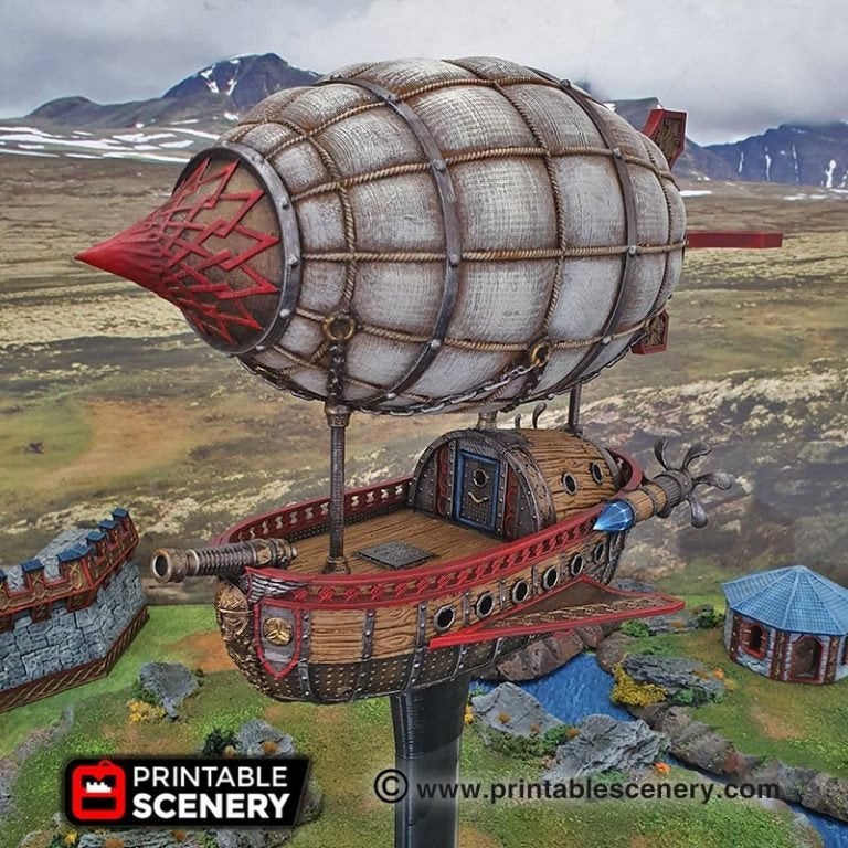 Dwarven Airship - Dwarves, Elves and Demons 28mm Wargaming Terrain D&D, DnD