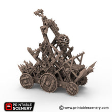 Load image into Gallery viewer, Woe Bringer Catapult - Dwarves, Elves and Demons 28mm 32mm Wargaming Terrain D&amp;D, DnD