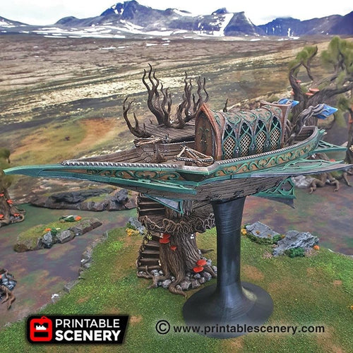 Sky Reaver Airship - Dwarves, Elves and Demons 28mm Wargaming Terrain D&D, DnD