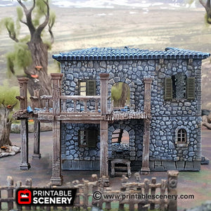 Ruined Port Tavern - The Lost Islands 15mm 28mm 32mm Wargaming Terrain D&D, DnD