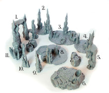 Load image into Gallery viewer, Abyssal Lava Rock Scatter Terrain - Skyless Realms - 28mm 32mm Wargaming Terrain D&amp;D, DnD