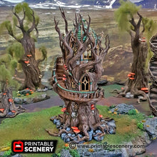 Load image into Gallery viewer, Gloomwood Treehouse - Dwarves, Elves and Demons 28mm Wargaming Terrain D&amp;D