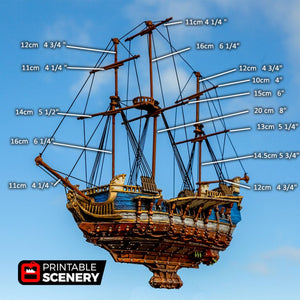 The Flying Frigate - The Lost Islands 28mm Wargaming Terrain D&D, DnD