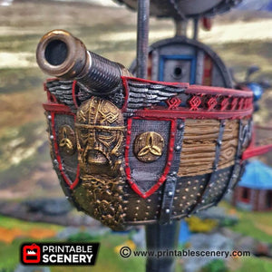 Dwarven Airship - Dwarves, Elves and Demons 28mm Wargaming Terrain D&D, DnD