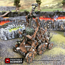 Load image into Gallery viewer, Woe Bringer Catapult - Dwarves, Elves and Demons 28mm 32mm Wargaming Terrain D&amp;D, DnD