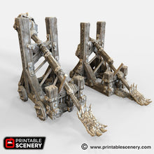 Load image into Gallery viewer, Plague Thrower Catapult - Dwarves, Elves and Demons 28mm 32mm Wargaming Terrain D&amp;D, DnD