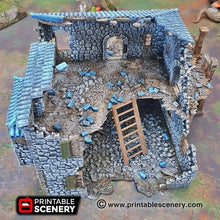 Load image into Gallery viewer, Ruined Port Tavern - The Lost Islands 15mm 28mm 32mm Wargaming Terrain D&amp;D, DnD