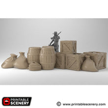 Load image into Gallery viewer, Cargo Piles - The Lost Islands 15mm 28mm 32mm Wargaming Terrain D&amp;D, DnD