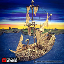 Load image into Gallery viewer, The Undead Fluyt - The Lost Islands 28mm Wargaming Terrain D&amp;D Pirates