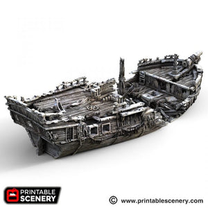 The Wreck - The Lost Islands 15mm 28mm 32mm Wargaming Terrain D&D, DnD