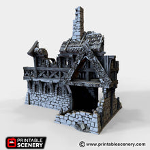 Load image into Gallery viewer, Ruined Port Merchant - The Lost Islands 15mm 28mm 32mm Wargaming Terrain D&amp;D, DnD