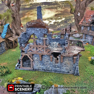 Ruined Port Merchant - The Lost Islands 15mm 28mm 32mm Wargaming Terrain D&D, DnD