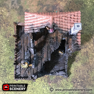 Ruined Warehouse - The Lost Islands 15mm 28mm 32mm Wargaming Terrain D&D, DnD