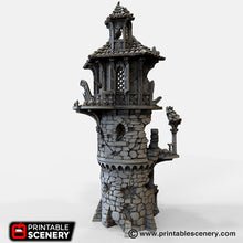 Load image into Gallery viewer, Ruined Wizard Tower - The Lost Islands 15mm 28mm 32mm Wargaming Terrain D&amp;D, DnD