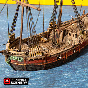 The Brig - The Lost Islands 15mm 28mm 32mm Wargaming Terrain D&D, DnD Pirates