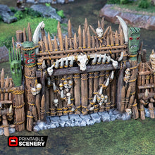 Load image into Gallery viewer, Entry Gates for Tribal Ramparts - 28mm 32mm The Lost Islands Wargaming Terrain D&amp;D