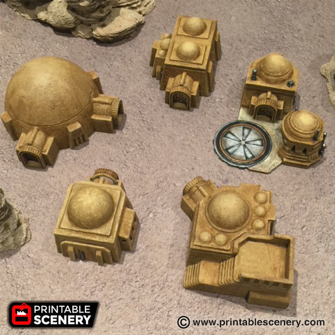 Future Buildings - Sci-Fi Settlement Bundle 15mm 20mm 28mm 32mm Wargaming Terrain D&D, DnD