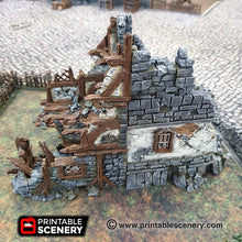 Load image into Gallery viewer, Ruined War Cottage - Dwarves, Elves and Demons 28mm 32mm Wargaming Terrain D&amp;D, DnD