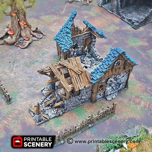 Ruined Blacksmith - Dwarves, Elves and Demons 15mm 28mm 32mm Wargaming Terrain D&D, DnD