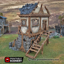 Load image into Gallery viewer, Winterdale Ruined Townhouse - 28mm 32mm Wargaming Terrain D&amp;D, DnD