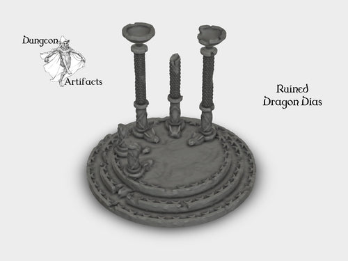 Ruined Dragon Dais - Rampage 28mm 32mm Wargaming Terrain D&D, DnD