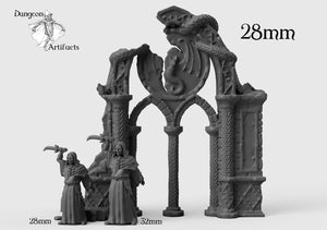 Ruined Dragon Archway - Rampage 28mm 32mm Wargaming Terrain D&D, DnD