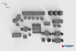 Bar Set - Dragonlock Ultimate Furnishings 28mm 32mm Wargaming Terrain D&D, DnD