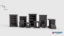 Load image into Gallery viewer, The Study Set - Dragonlock Ultimate Furnishings 28mm 32mm Wargaming Terrain D&amp;D, DnD