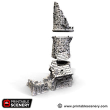 Load image into Gallery viewer, Ruined Lighthouse - The Lost Islands 15mm 28mm 32mm Wargaming Terrain D&amp;D, DnD