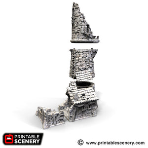 Ruined Lighthouse - The Lost Islands 15mm 28mm 32mm Wargaming Terrain D&D, DnD