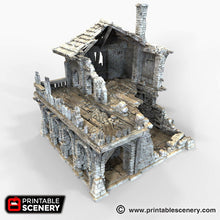 Load image into Gallery viewer, Ruined Warehouse - The Lost Islands 15mm 28mm 32mm Wargaming Terrain D&amp;D, DnD