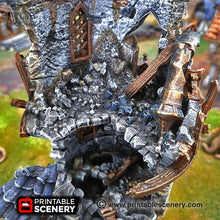 Load image into Gallery viewer, Ruined Wizard Tower - The Lost Islands 15mm 28mm 32mm Wargaming Terrain D&amp;D, DnD