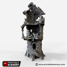 Load image into Gallery viewer, Ruined Wizard Tower - The Lost Islands 15mm 28mm 32mm Wargaming Terrain D&amp;D, DnD