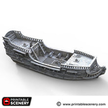 Load image into Gallery viewer, Frigate Mk2 - The Lost Islands 15mm 28mm 32mm Wargaming Terrain D&amp;D, DnD Pirates