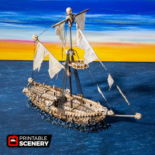 Undead Sloop - The Lost Islands 15mm 28mm 32mm Wargaming Terrain D&D, DnD