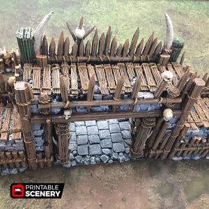 Entry Gates for Tribal Ramparts - 28mm 32mm The Lost Islands Wargaming Terrain D&D