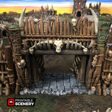 Load image into Gallery viewer, Entry Gates for Tribal Ramparts - 28mm 32mm The Lost Islands Wargaming Terrain D&amp;D