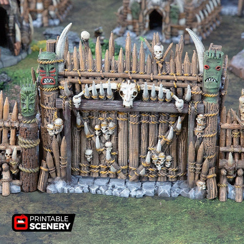 Entry Gates for Tribal Ramparts - 28mm 32mm The Lost Islands Wargaming Terrain D&D