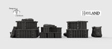 Load image into Gallery viewer, Crates and Sacks Set 15mm 28mm 32mm Wargaming Terrain D&amp;D, DnD