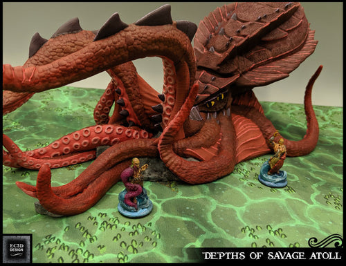 Underwater Kraken - Depths of the Savage Atoll 15mm 28mm 32mm Wargaming Terrain D&D, DnD