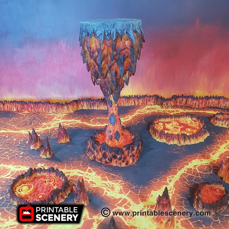 Lava Hellspike - Dwarves, Elves and Demons 28mm 32mm Wargaming Terrain D&D, DnD