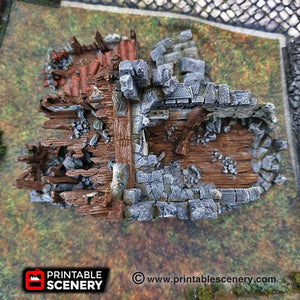 Ruined War Cottage - Dwarves, Elves and Demons 28mm 32mm Wargaming Terrain D&D, DnD