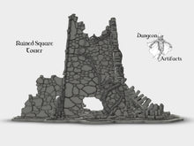 Load image into Gallery viewer, Ruined Square Tower - Fantasy Scenery 28mm 32mm Wargaming Terrain D&amp;D, DnD