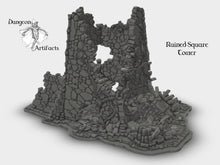 Load image into Gallery viewer, Ruined Square Tower - Fantasy Scenery 28mm 32mm Wargaming Terrain D&amp;D, DnD