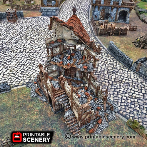 Ruined Merchants and Markets - Winterdale 28mm 32mm Wargaming Terrain D&D, DnD